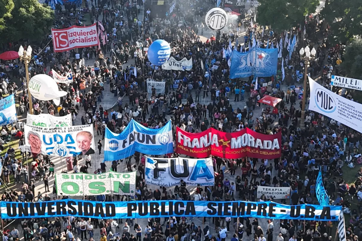 La universidad p&uacute;blica volvi&oacute; a las calles contra el ajuste de Milei