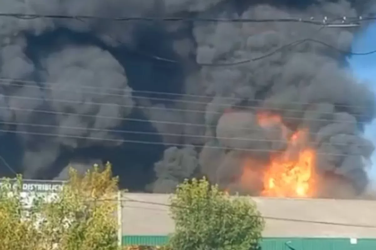 VIDEO | Voraz incendio en Moreno puso en alerta a toda una zona industrial