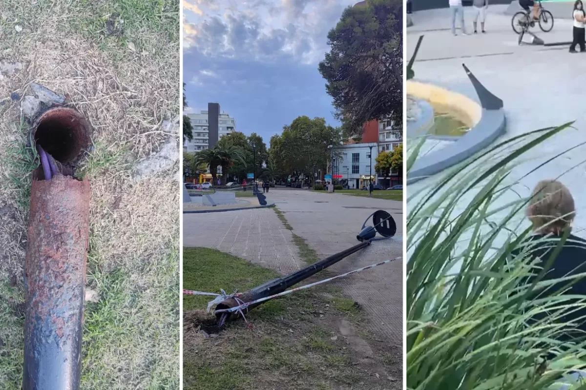 Susto en La Plata: un poste se desplom&oacute; y aplast&oacute; a un nene mientras jugaba