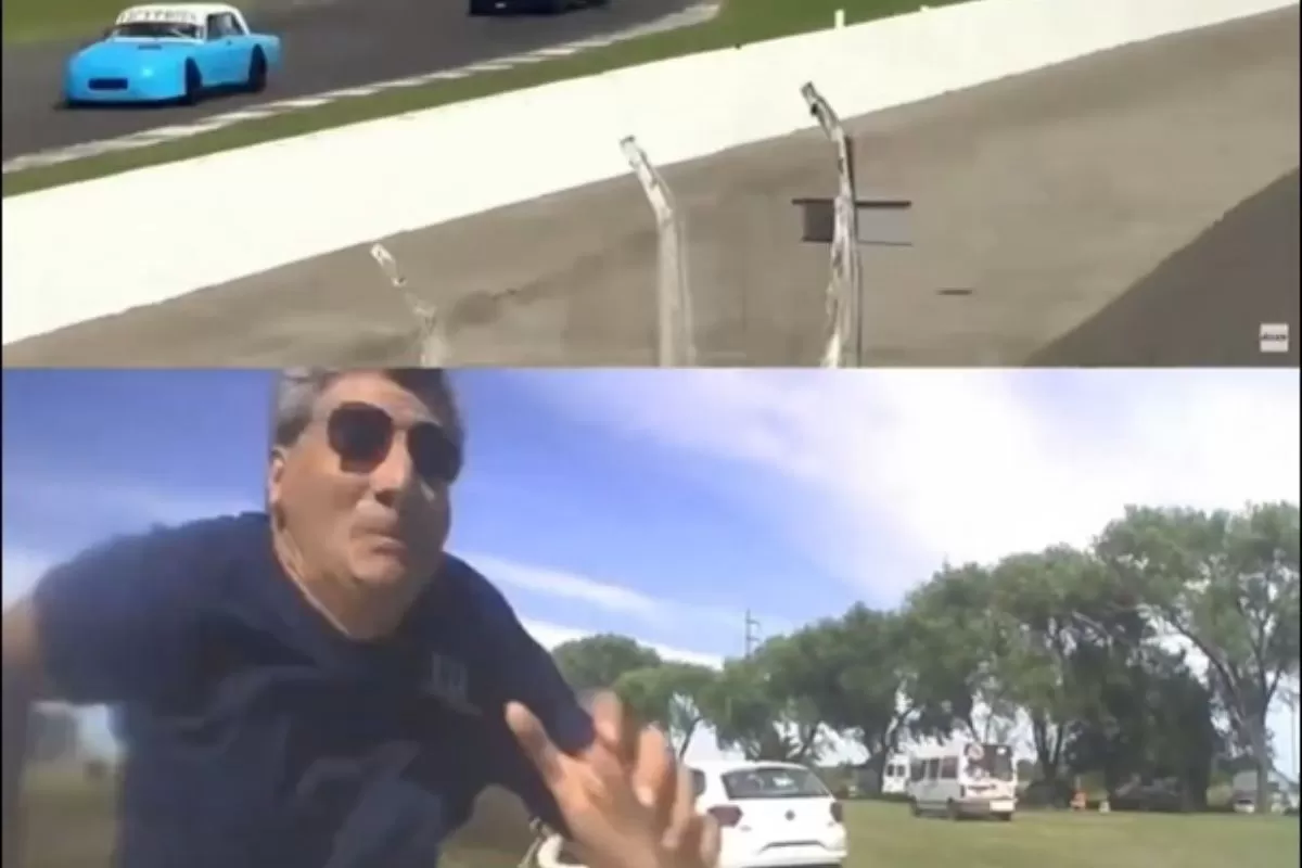 VIDEO | Roque P&eacute;rez: un espectador hu&iacute;a de un choque en la pista de automovilismo pero se lo llevaron puesto a &eacute;l