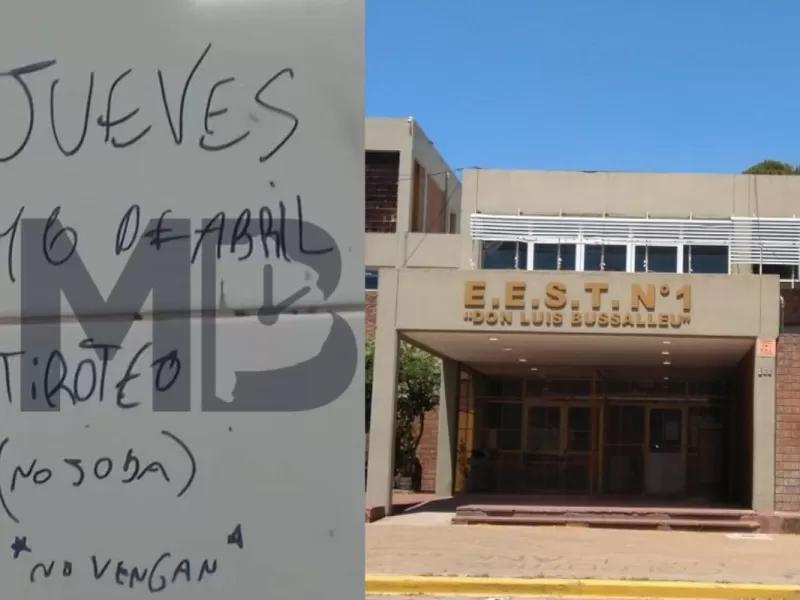 Rojas: investigan una amenaza de tiroteo tras un mensaje en el ba&ntilde;o de una escuela t&eacute;cnica