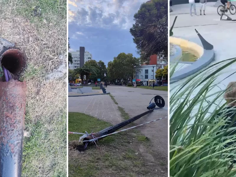 Susto en La Plata: un poste se desplom&oacute; y aplast&oacute; a un nene mientras jugaba