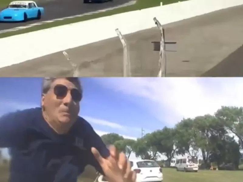 VIDEO | Roque P&eacute;rez: un espectador hu&iacute;a de un choque en la pista de automovilismo pero se lo llevaron puesto a &eacute;l
