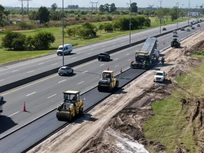 Avanza la construcci&oacute;n del cuarto carril en la autopista Buenos Aires-La Plata