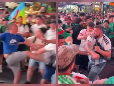 VIDEO | Hinchas argentinos y argelinos protagonizaron una pelea en Estados Unidos, previo al debut mundialista