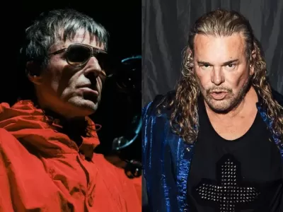 VIDEO | Liam Gallagher y Fher Olvera protagonizaron un cruce antes del duelo entre M&eacute;xico e Inglaterra